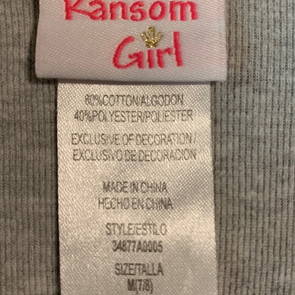 Girls grey sweatshirt w/ blue butterfly - Picture 5 of 5